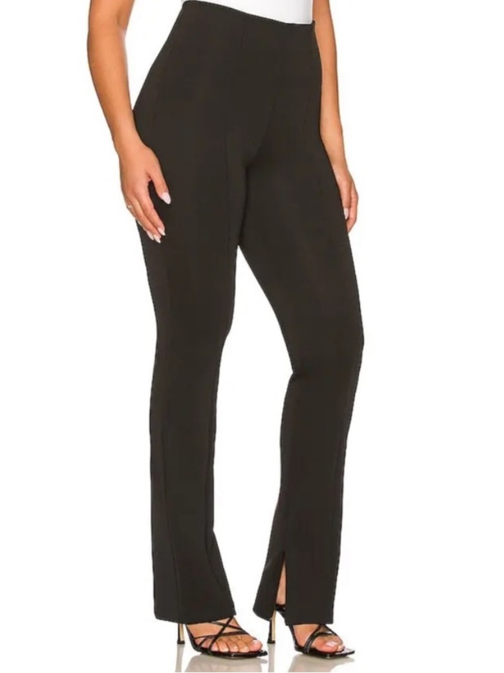 Good American Good Waist Flare Scuba Pant Black Size 3 Large